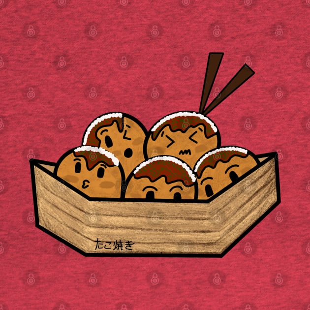 Funny Takoyaki Japanese Food by Paper Pocket. Ph